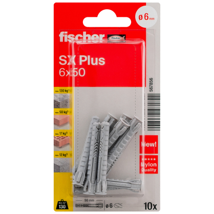 Cheville à expansion SX Plus Ø 6 x 50 mm 10 pièces FISCHER