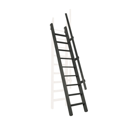 Escalier de meunier avec rampe en bois MSP-CC Pivot noir 300 x 55 cm FAKRO