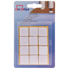 Patin en feutre Standard blanc 20 x 20 mm 12 pièces TEKNI-PROTECT