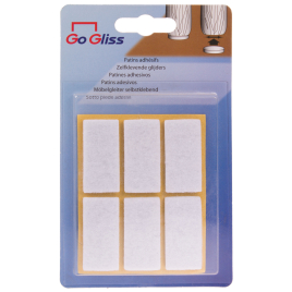 Patin en feutre Standard blanc 20 x 40 mm 6 pièces TEKNI-PROTECT