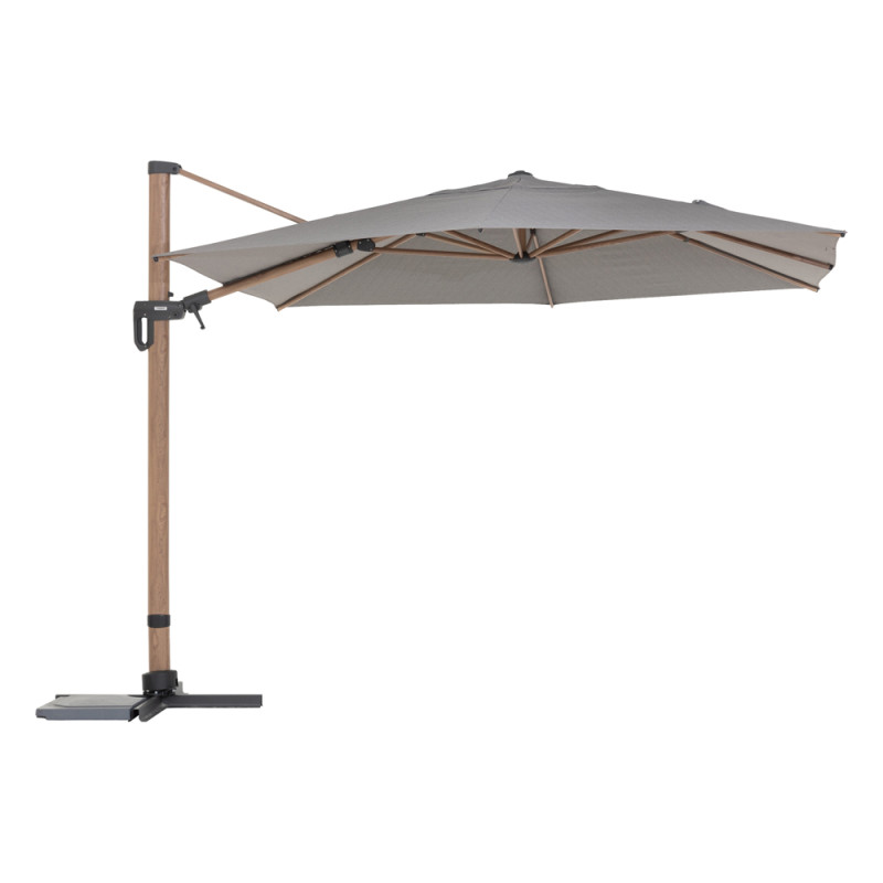 Parasol déporté inclinable Tikeo platine 3 x 4,2 m