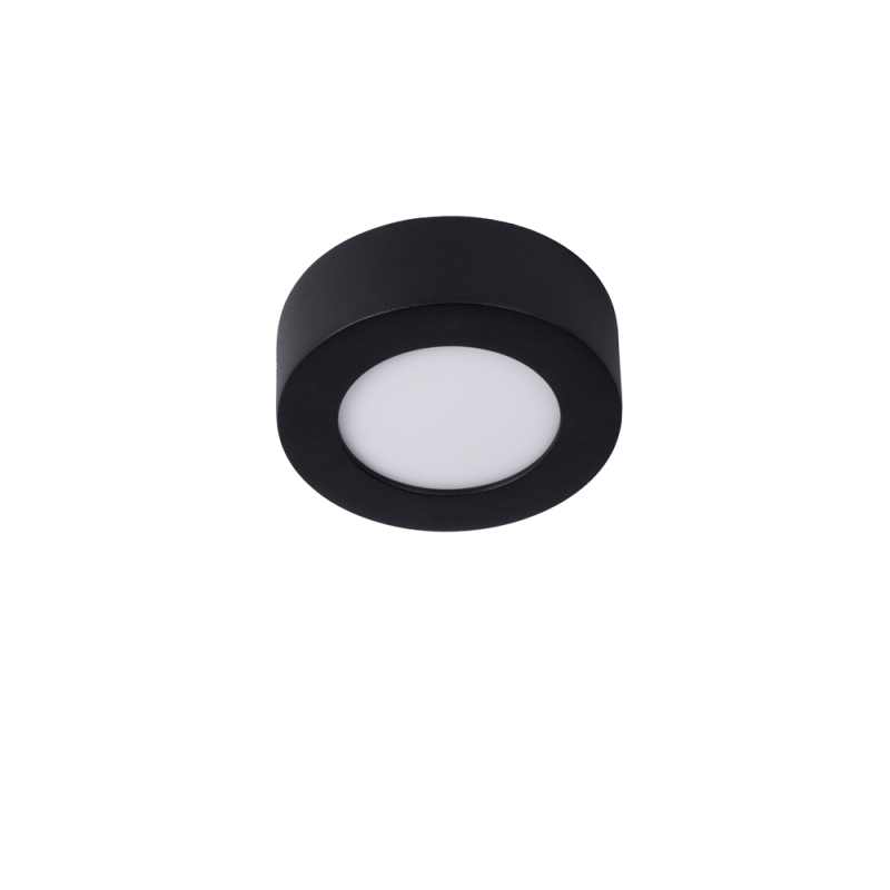 Plafonnier Led Pour Salle De Bain Brice Rond Noir Lm W Lucide