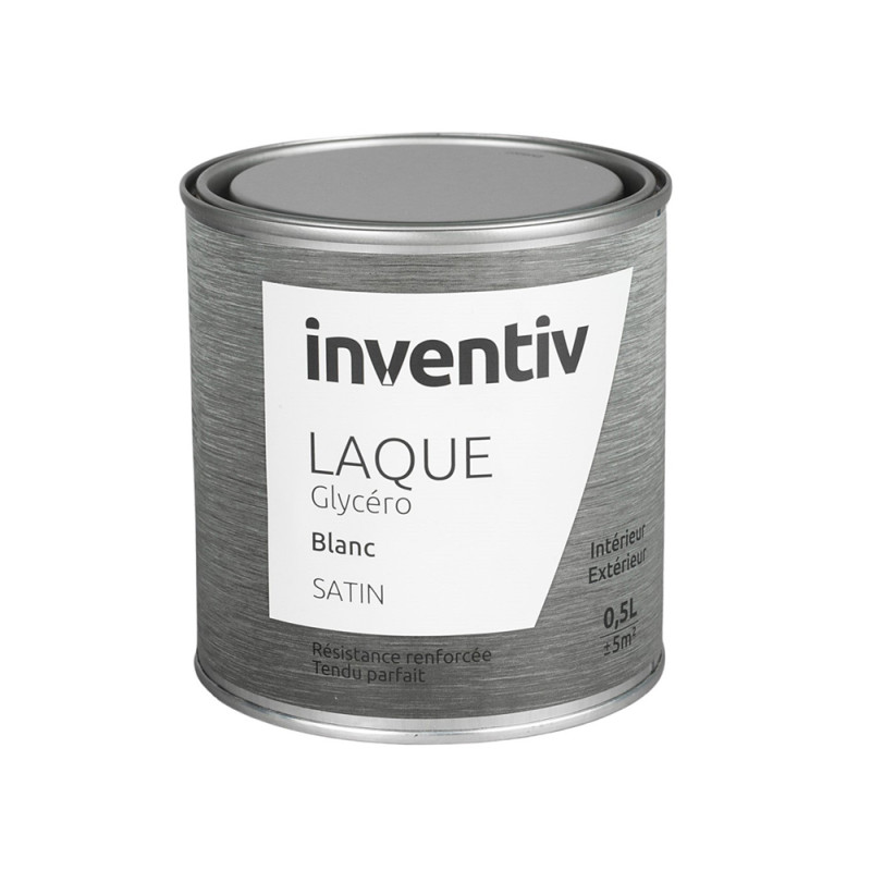 Laque Glycéro blanc satiné 0,5L INVENTIV