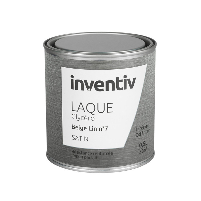 Laque Glycéro beige lin satiné 0,5L INVENTIV