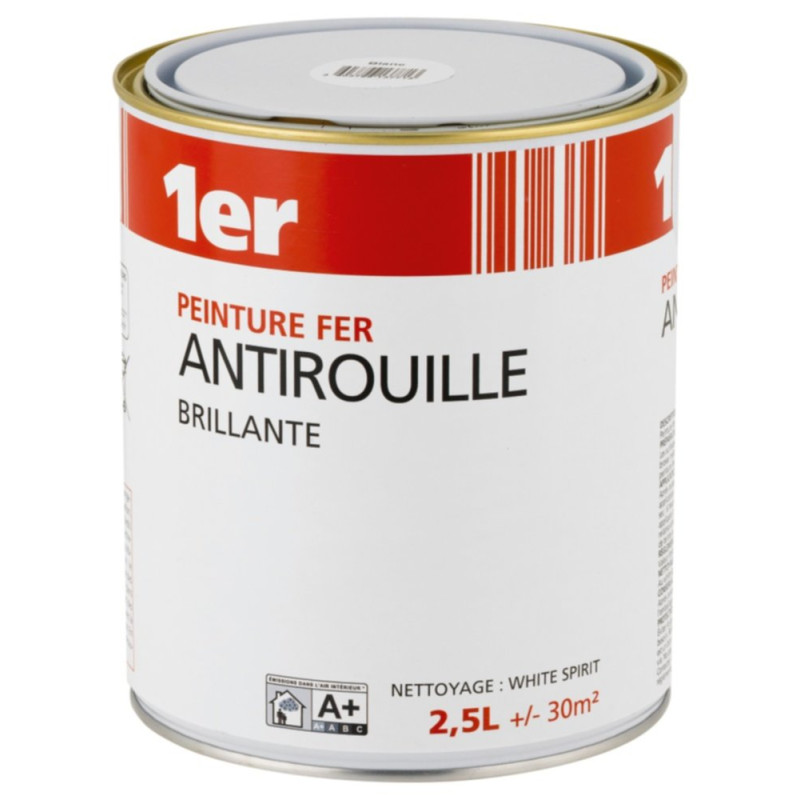 Peinture fer blanc brillant 2,5 L 1ER