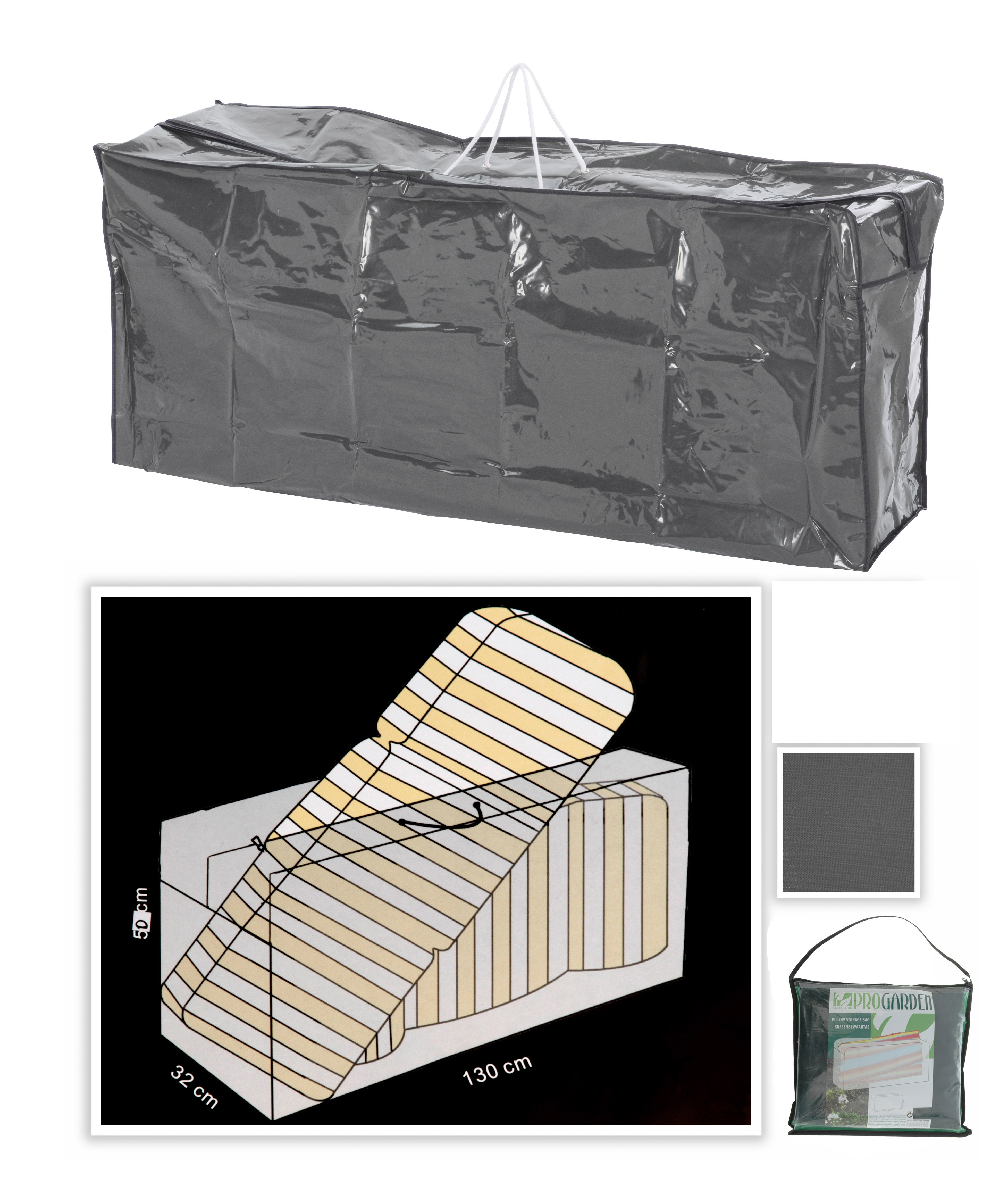 Celeko Home | Coussin de rangement pour palettes 120 x 30 x 80 cm Sac de  rangement XXL Oxford Polyester 600D Noir déperlant – Coussin de jardin  grand