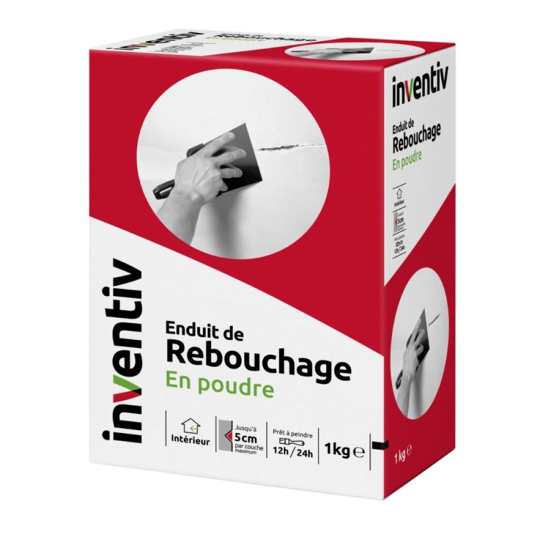 Enduit de rebouchage poudre 1 kg INVENTIV