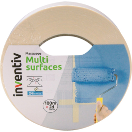 Ruban de masquage Multi surfaces 24 mm x 100 m INVENTIV