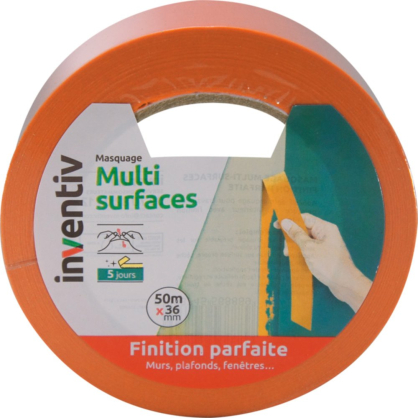 Ruban de masquage Multi surfaces finition parfaite 36 mm x 50 m INVENTIV