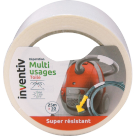 Ruban de réparation Multi usages blanc 25 mm x 50 m INVENTIV