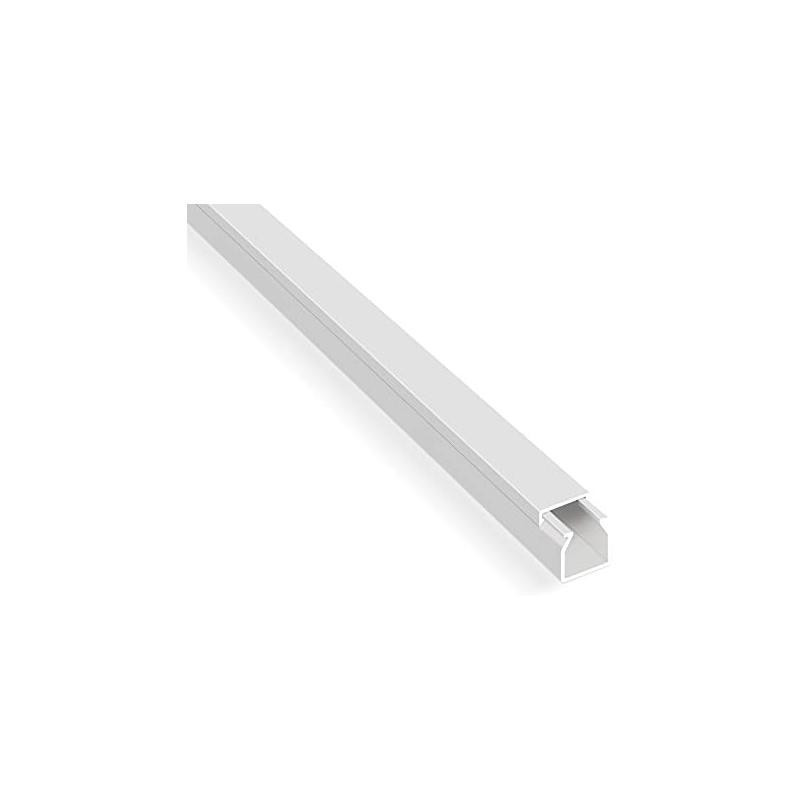 Goulotte adhésive en plastique 10 x 10 mm blanche 2 m