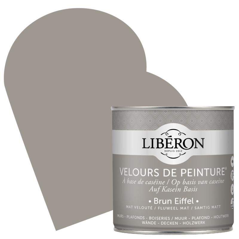 Peinture pour murs Velours de Peinture brun Eiffel mat 0,5 L LIBERON