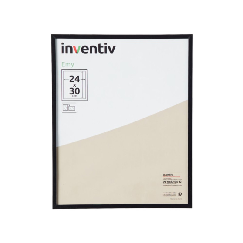 Cadre PVC noir 24 x 30 cm INVENTIV