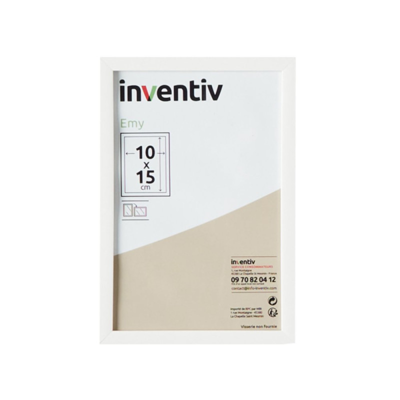 Cadre PVC blanc 10 x 15 cm INVENTIV