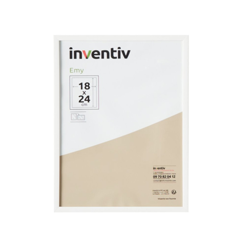 Cadre PVC blanc 18 x 24 cm INVENTIV