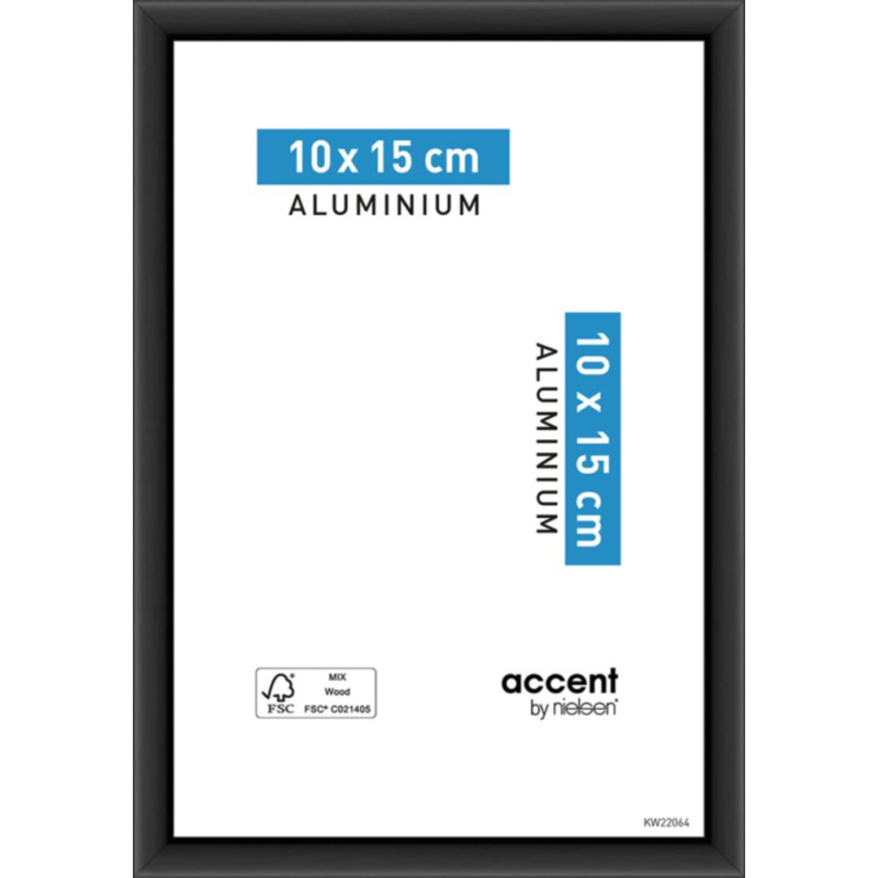 Cadre Accent aluminium noir 10 x 15 cm