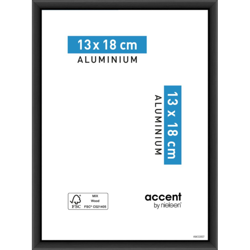 Cadre Accent aluminium noir 13 x 18 cm