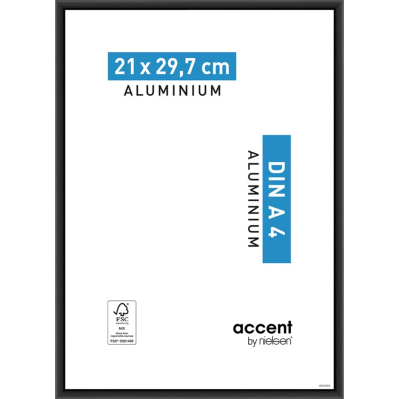 Cadre Accent aluminium noir 21 x 29,7 cm