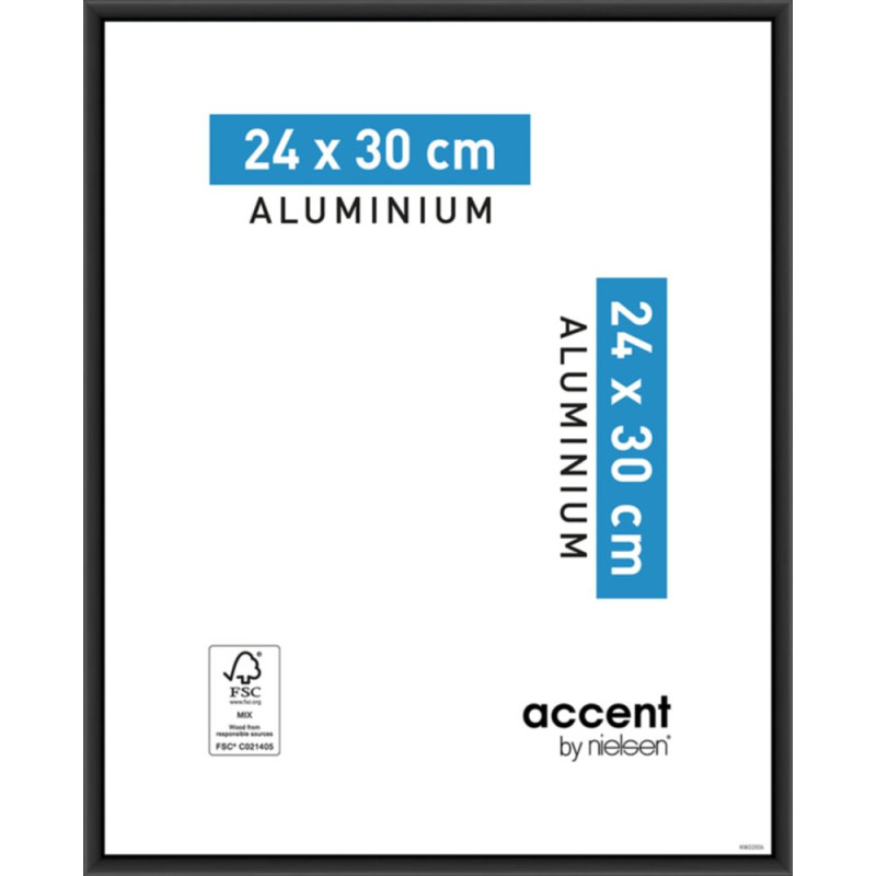 Cadre Accent aluminium noir 24 x 30 cm