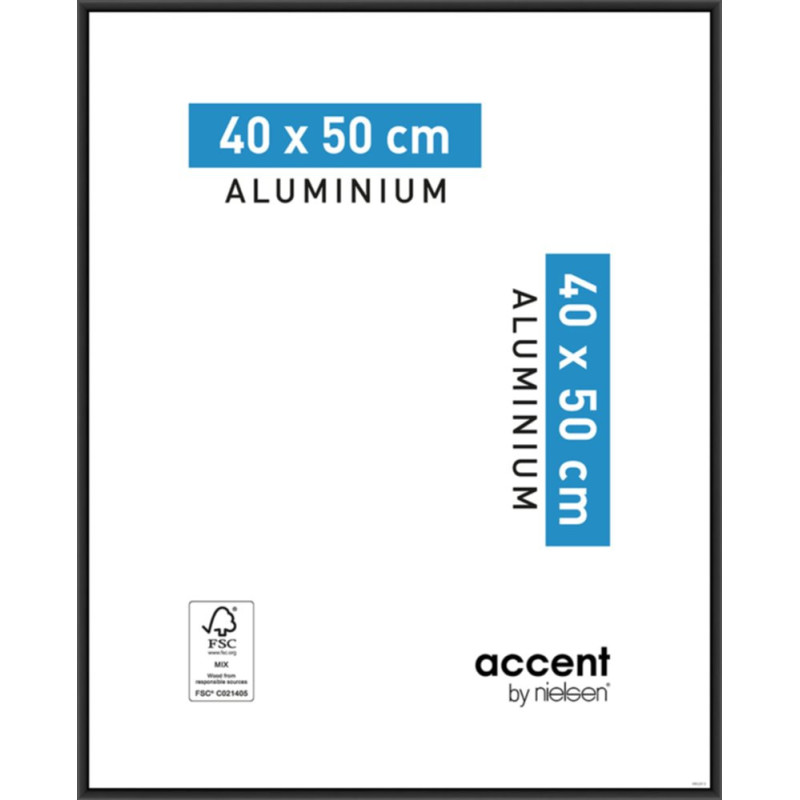 Cadre Accent aluminium noir 40 x 50 cm