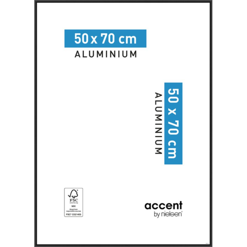 Cadre Accent aluminium noir 50 x 70 cm