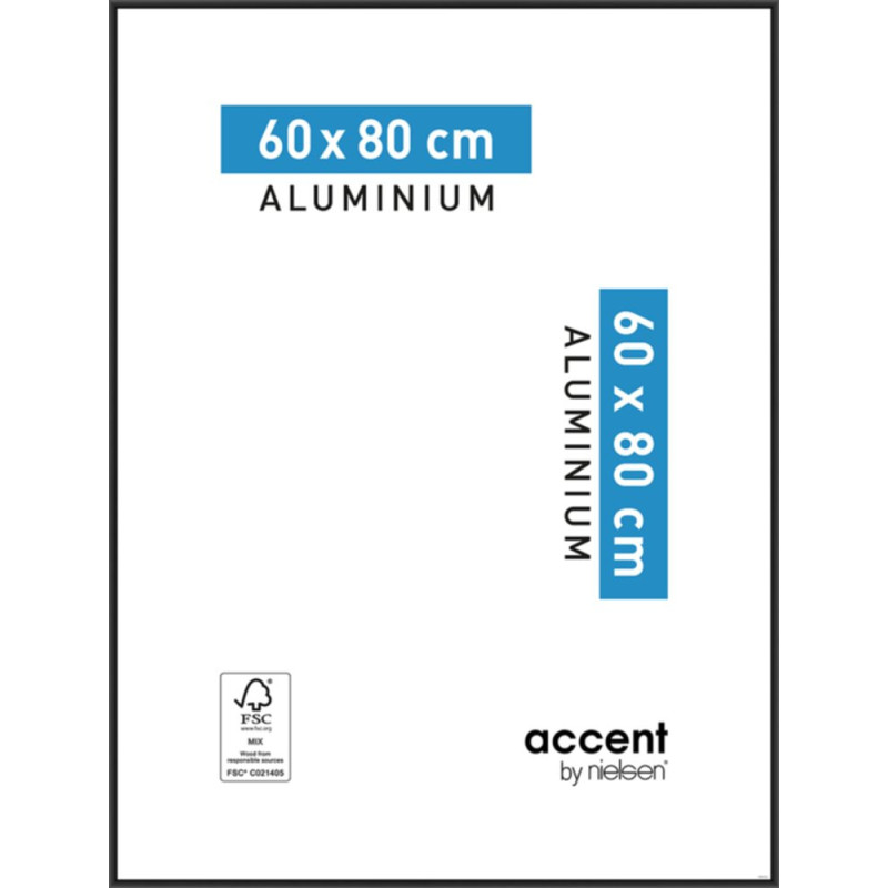 Cadre Accent aluminium noir 60 x 80 cm