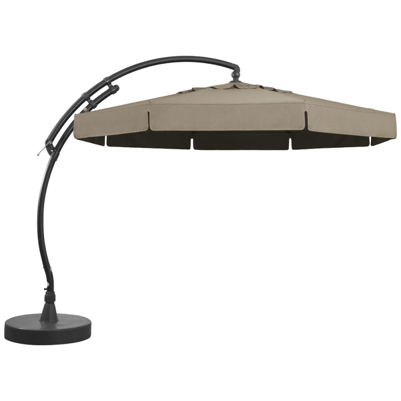 Parasol déporté et inclinable Classic taupe clair Ø 350 cm SUNGARDEN