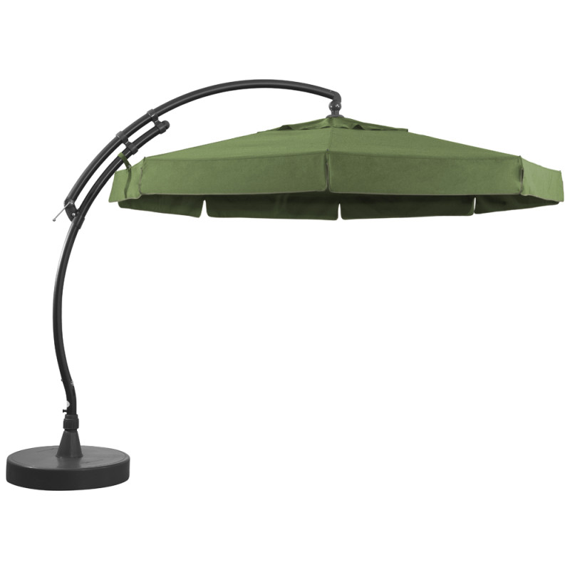 Parasol déporté et inclinable Classic vert foncé Ø 350 cm SUNGARDEN