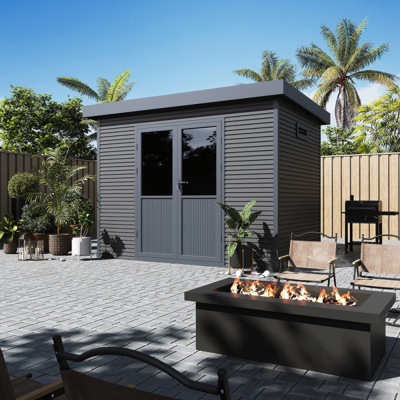 Abri de jardin en bois composite Onyx 32 anthracite 3