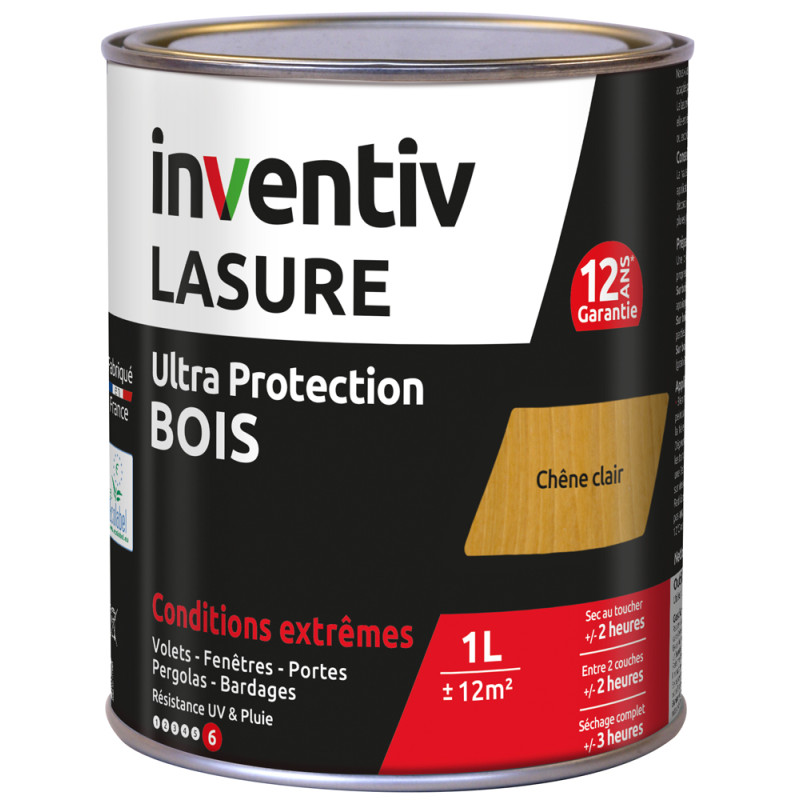 Lasure pour bois Ultra Protection chêne clair 1 L INVENTIV