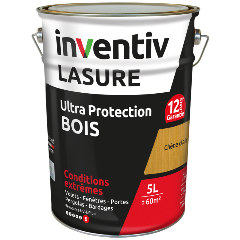 Lasure pour bois Ultra Protection chêne clair 5 L INVENTIV