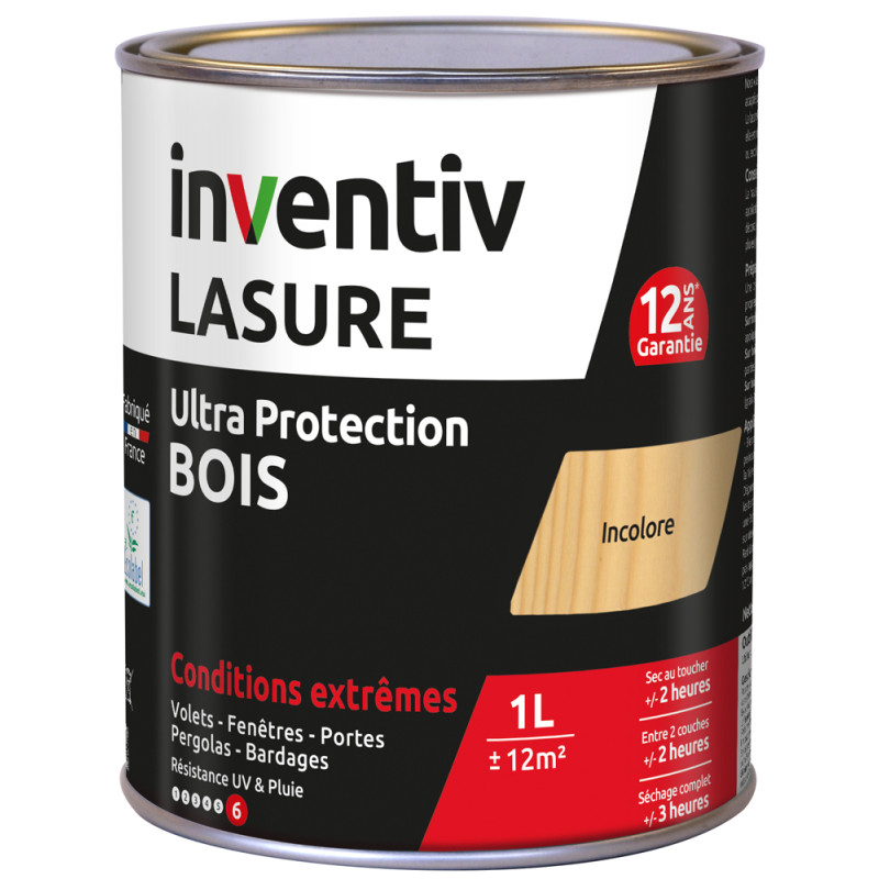 Lasure pour bois Ultra Protection incolore 1 L INVENTIV