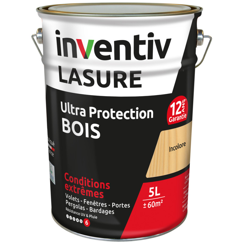 Lasure pour bois Ultra Protection incolore  5 L INVENTIV