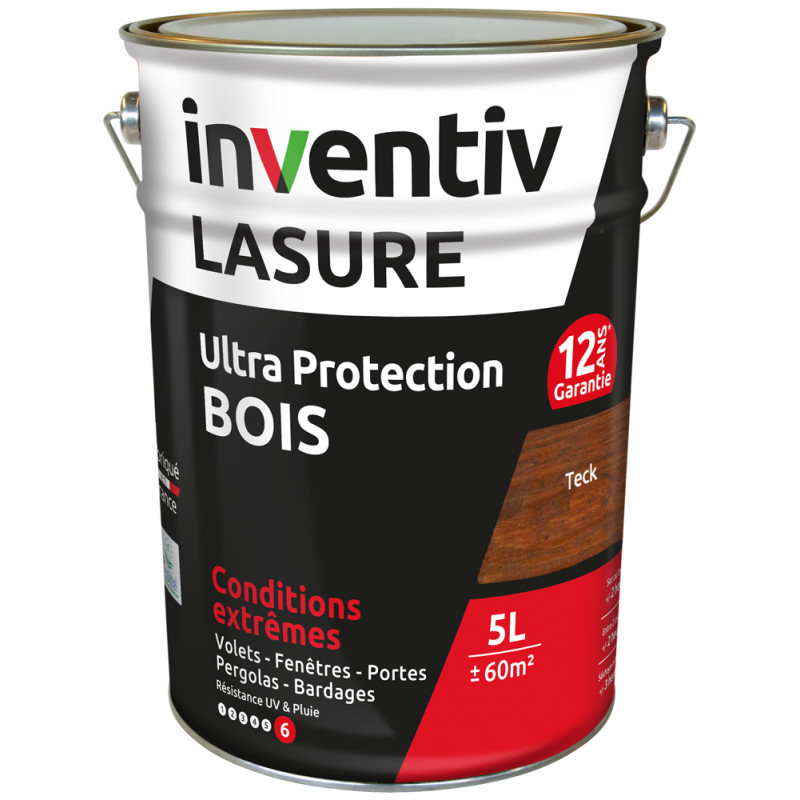 Lasure pour bois Ultra Protection teck  5 L INVENTIV