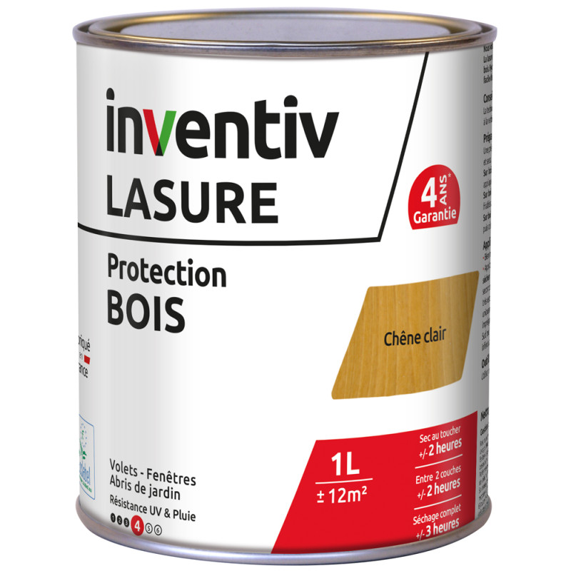 Lasure pour bois Protection chêne clair 1 L INVENTIV