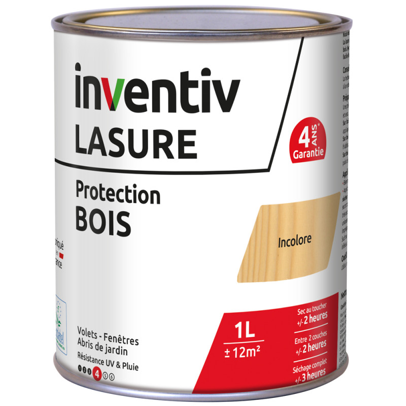 Lasure pour bois Protection incolore 1 L INVENTIV