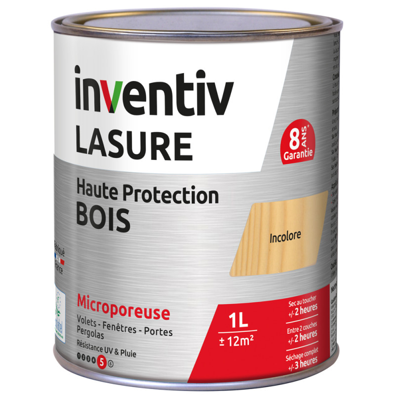 Lasure pour bois Haute Protection incolore 1 L INVENTIV