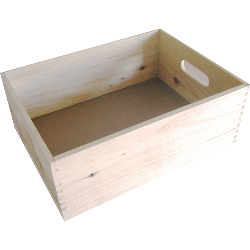 Box de rangement en pin massif 40 x 30 x 15 cm SERVARY