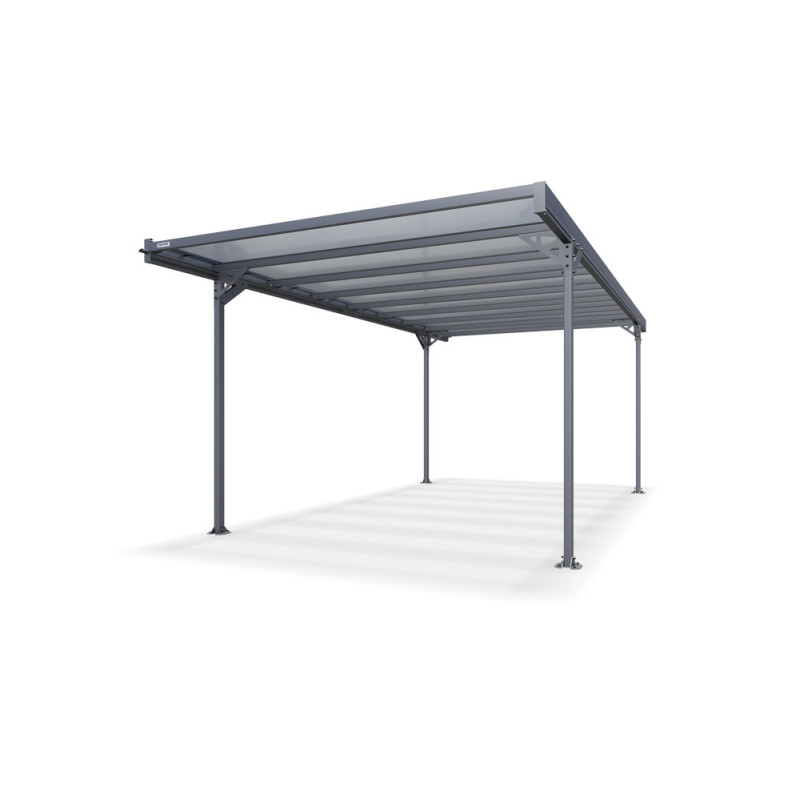 Carport en aluminium Alizé 16 gris anthracite 17,89 m²