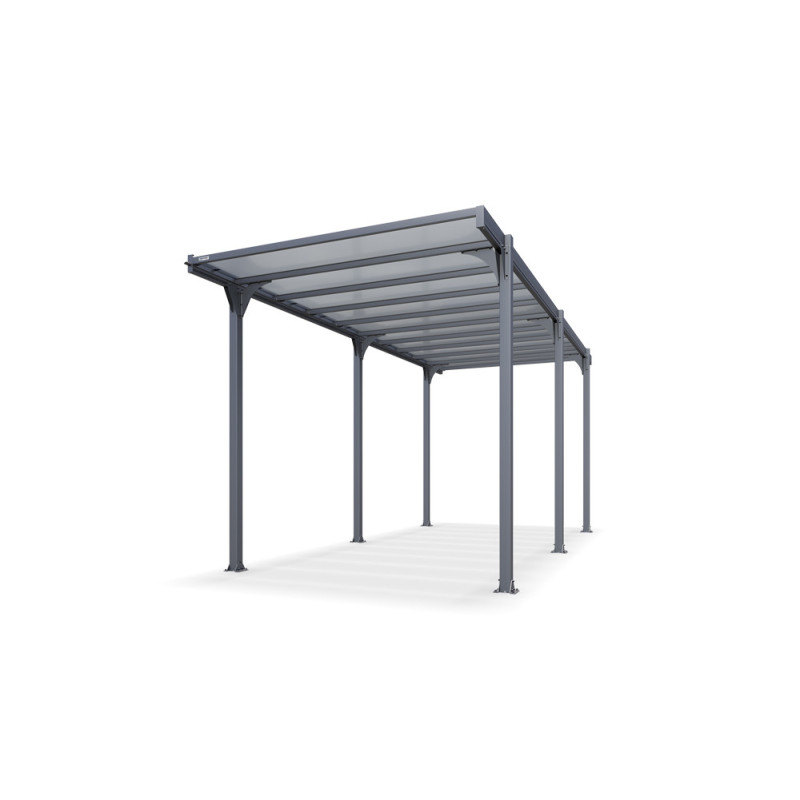 Carport en aluminium Hegoa 20 gris anthracite 22,79 m²