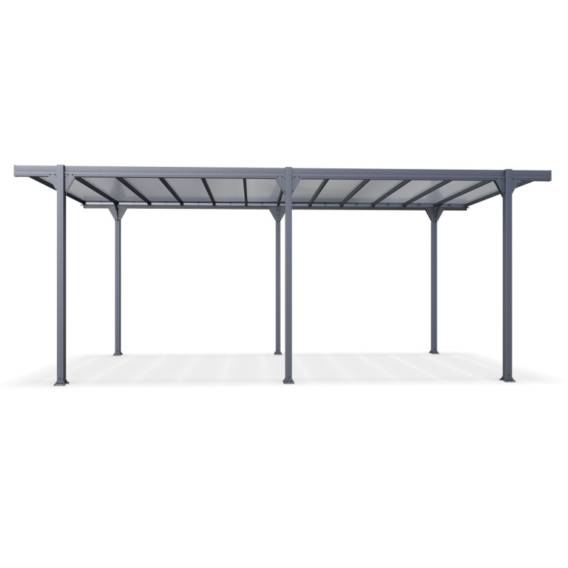 Carport en aluminium Hegoa 25 gris anthracite 27,23 m²