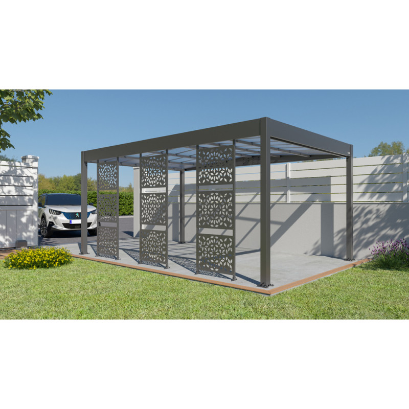 Panneau brise-vue pour carport Libeccio gris anthracite 0,79 x 2,14 m 3 pièces