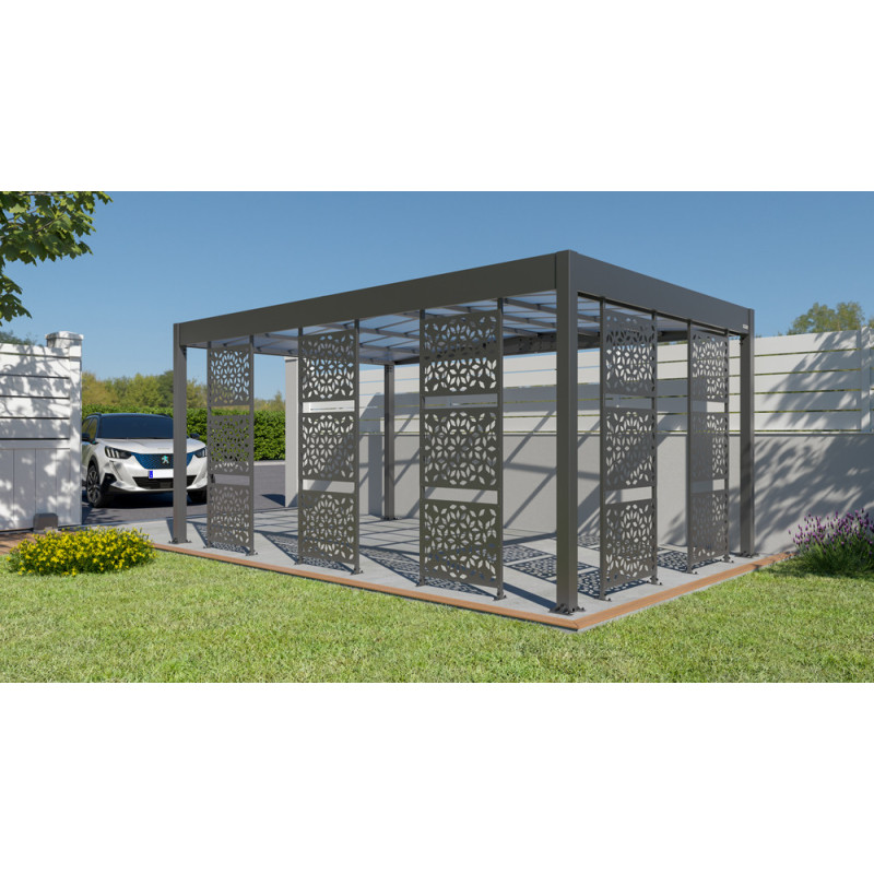 Panneau brise-vue pour carport Libeccio gris anthracite 0,79 x 2,14 m 5 pièces