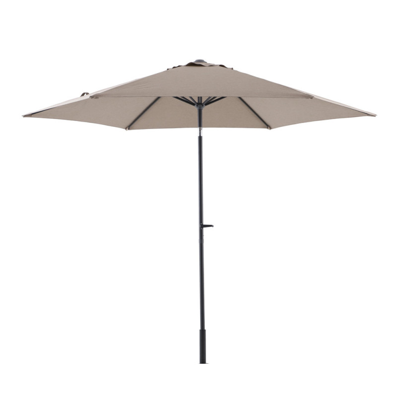 Parasol droit Solia avec manivelle taupe chiné Ø 300 cm