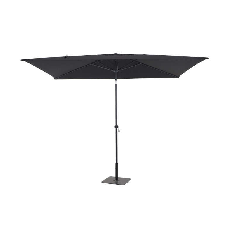 Parasol droit Solia avec manivelle gris chiné 300 x 200 m