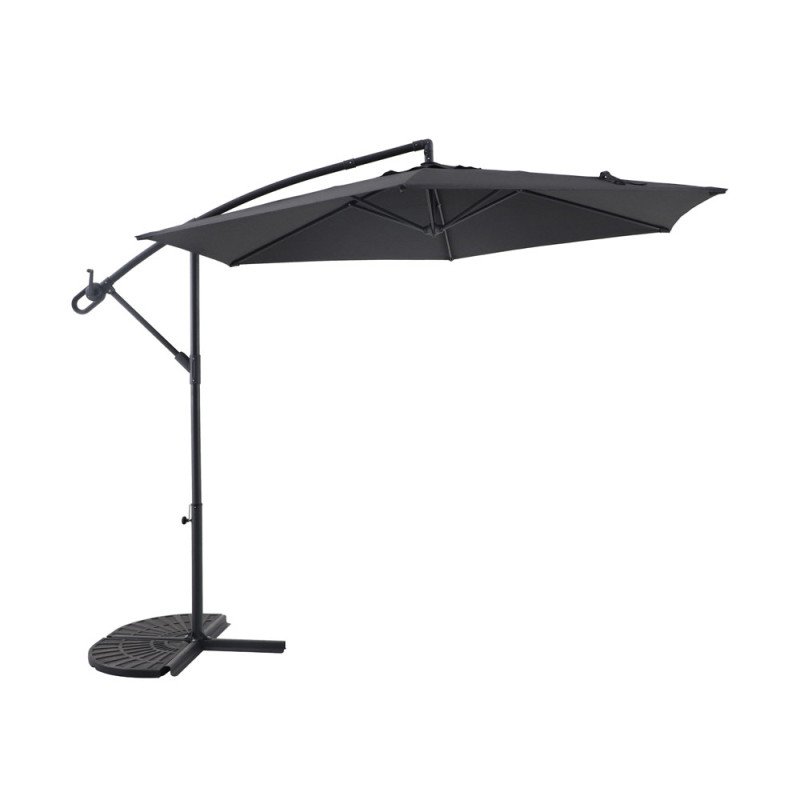 Parasol déporté Essentia gris chiné Ø 300 cm