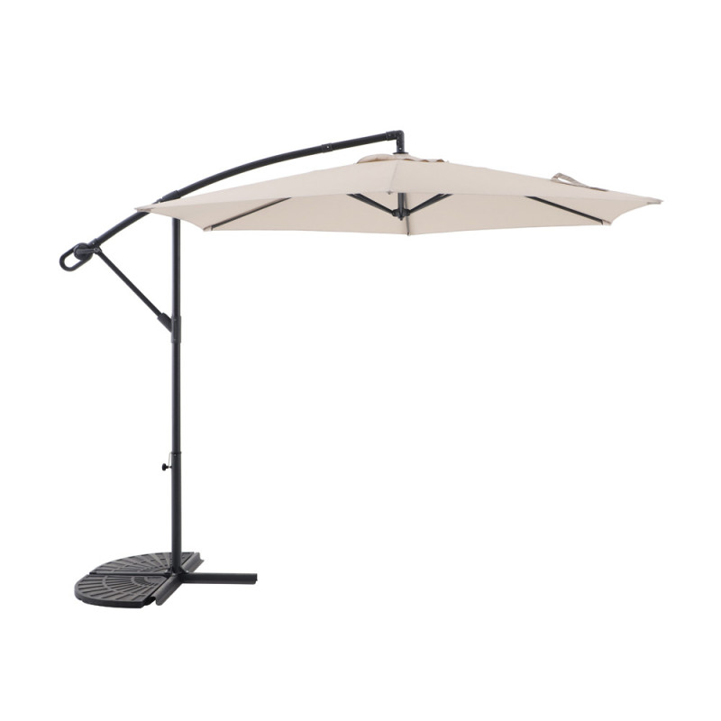 Parasol déporté Essentia beige chiné Ø 300 cm