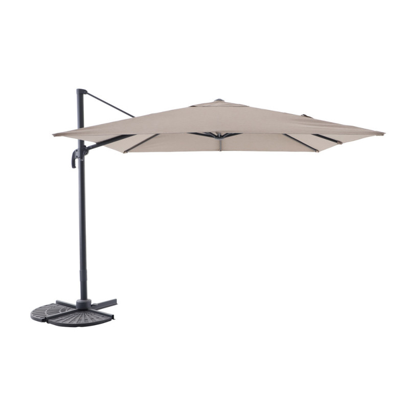 Parasol déporté Solix taupe chiné 300 x 300 cm