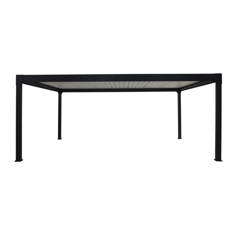 Pergola Bioclimatique Pianela Bi-zone en aluminium avec LED intégré noir sable 6 x 4 x 2,5 m