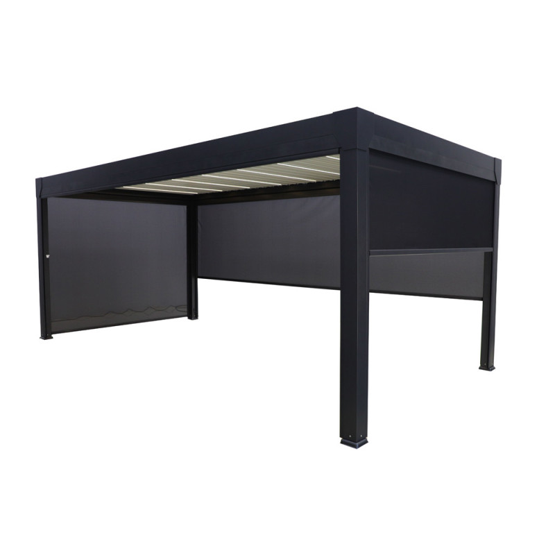 Store motorisé pour pergola Bioclimatique Pianela noir sable 3 x 2,5 m